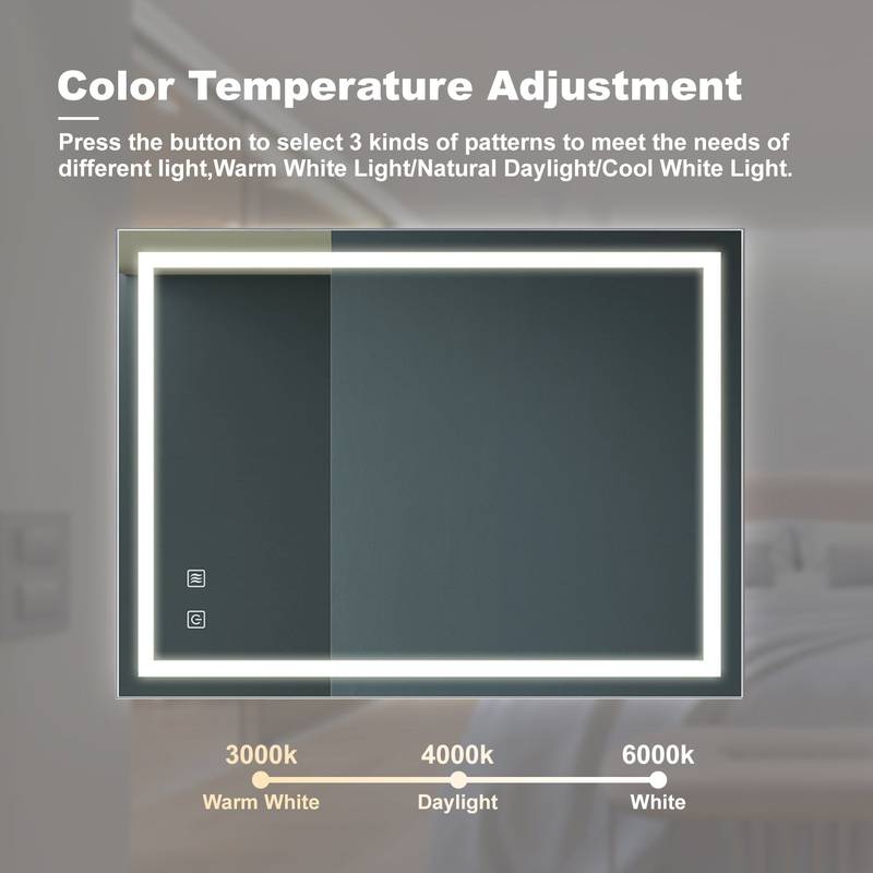 Illuminate Luxe: Dimmable LED Vanity Mirror with Anti-Fog & Versatile Control
