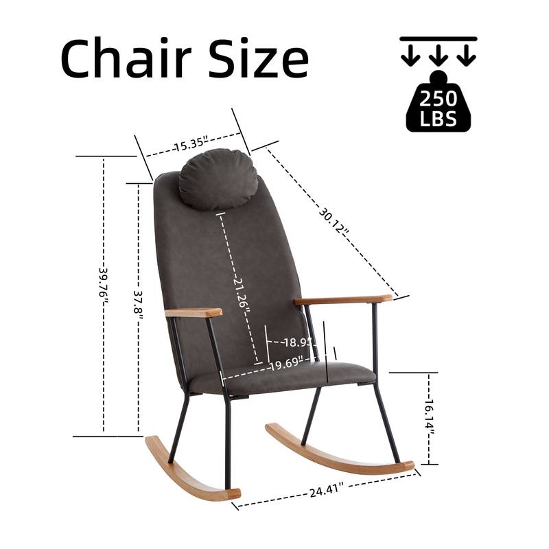 Cozy Rocking Chair with Adjustable Headrest