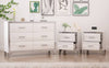 Chic White Dresser & Nightstand Set with Stylish Mirror Accents