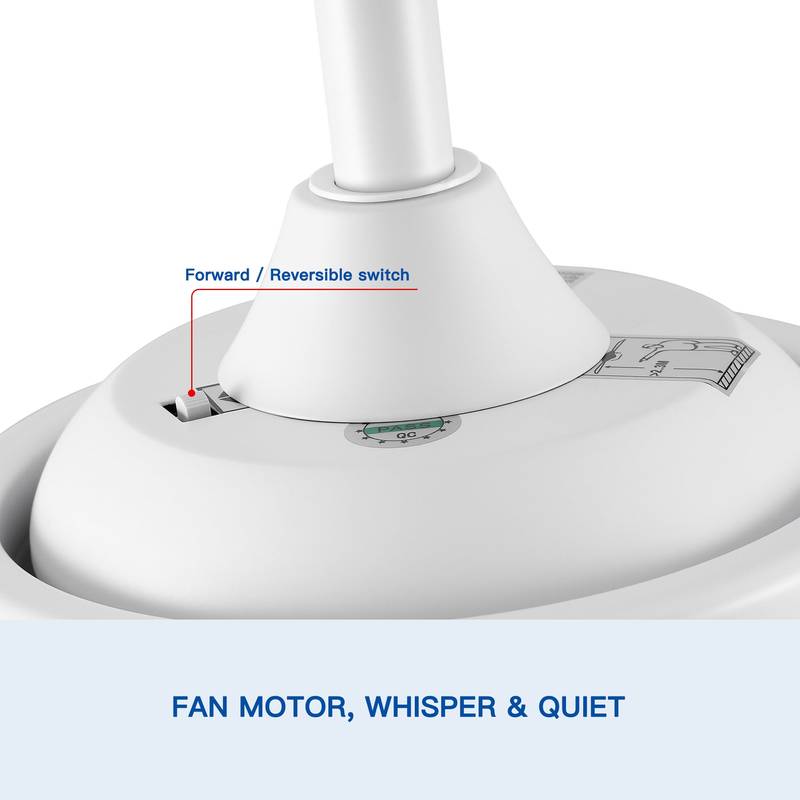 Sleek LED Ceiling Fan with White Blades