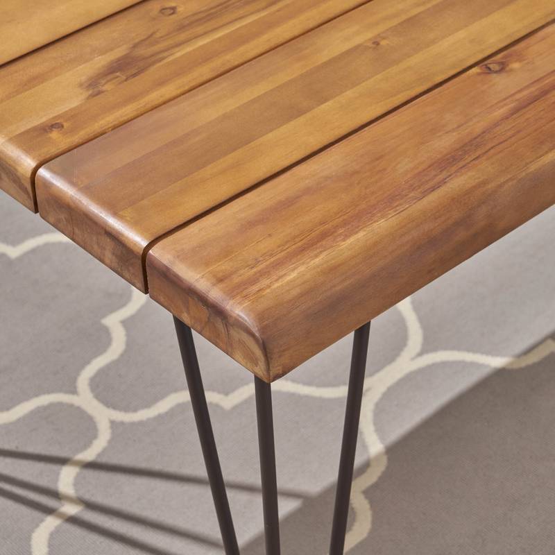 Zion Rustic Wood & Metal Dining Table