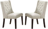 Chic White Tufted Faux Leather Dining Chairs - Set of Two