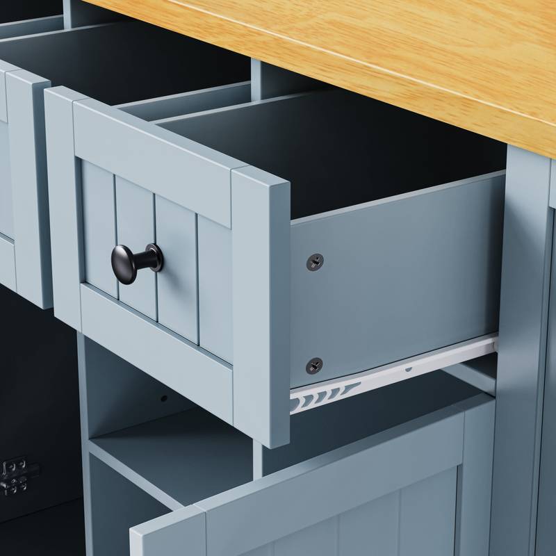 Versatile Rolling Kitchen Island with Drop Leaf & Storage