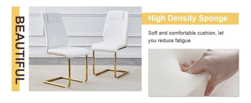 Chic Glass & White Chair Dining Set