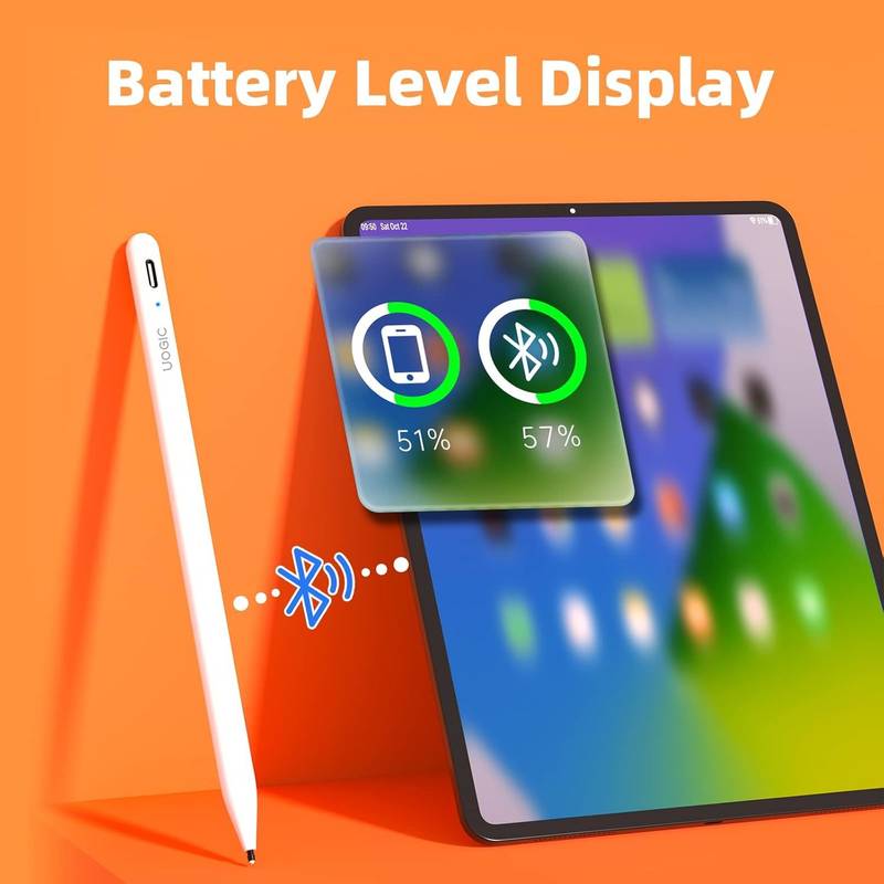 Uogic Bluetooth iPad Stylus - Smart Pen with Palm Rejection & Battery Display