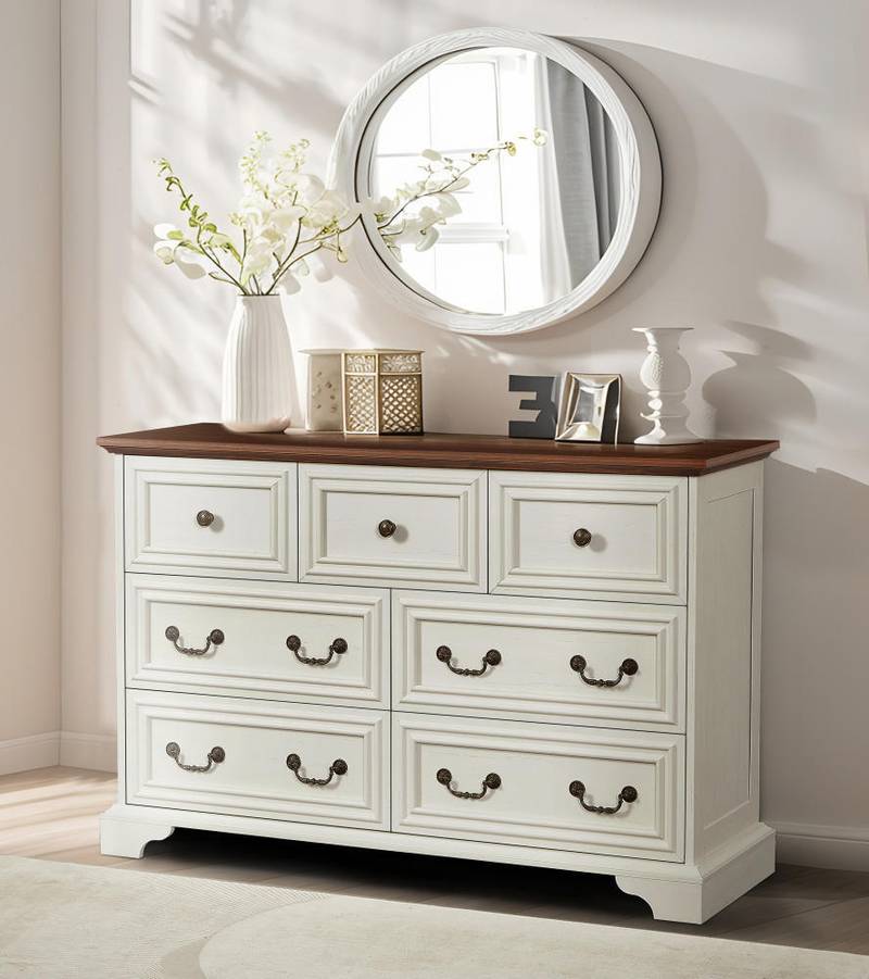 Rustic Charm 7-Drawer Dresser