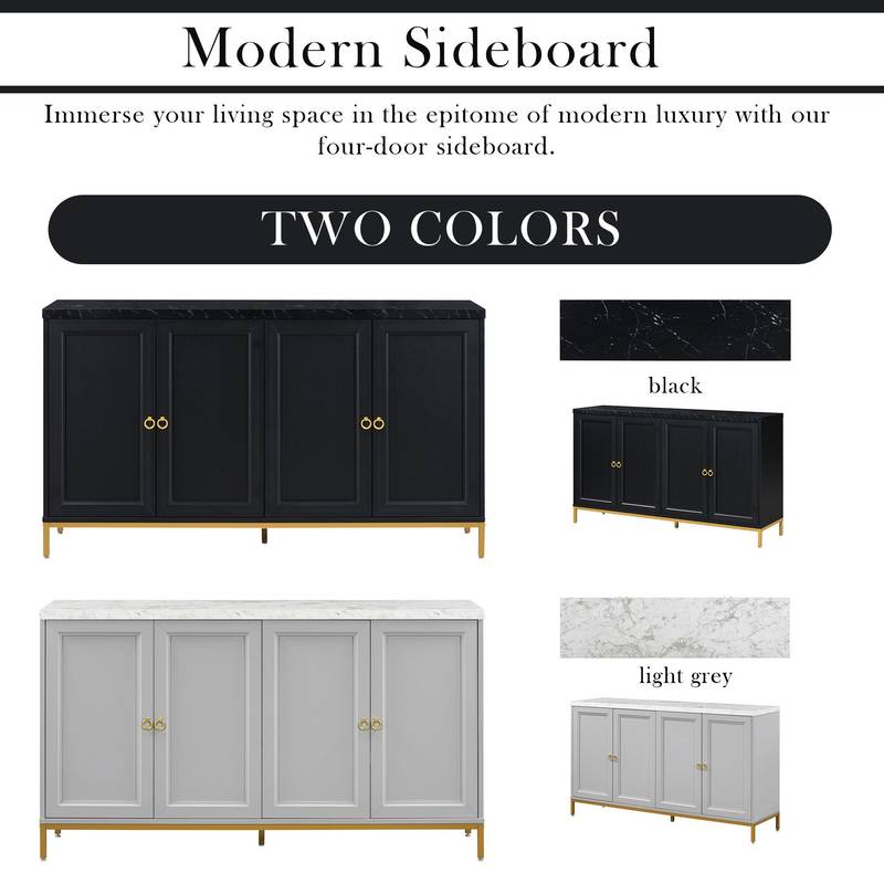 Stylish Black Sideboard with Ample Storage