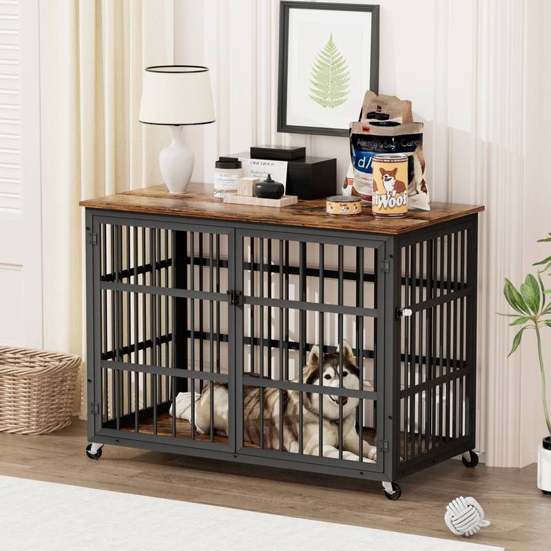 Rustic Chic Dog Crate with Side Doors
