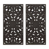 Rustic Carved Wood Wall Art Duo