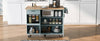 Rolling Kitchen Island with Foldable Top and Storage