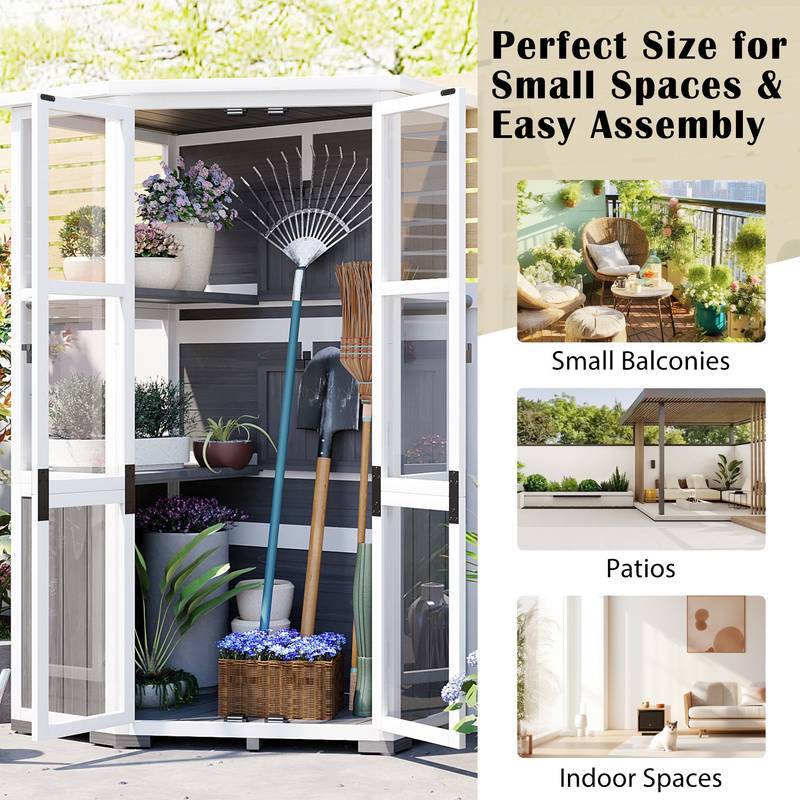 Garden Storage Haven: Stylish Outdoor Shed and Mini Greenhouse