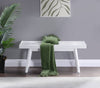 Chic White Slatted Wood Bench