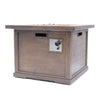 Cozy Brown Square Gas Fire Pit