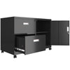 Lockable Mobile Metal Filing Cabinet with Drawers & Adjustable Shelves