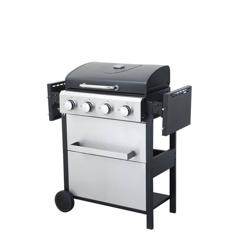 Ultimate Outdoor BBQ Grill with Foldable Side Table and Accessories