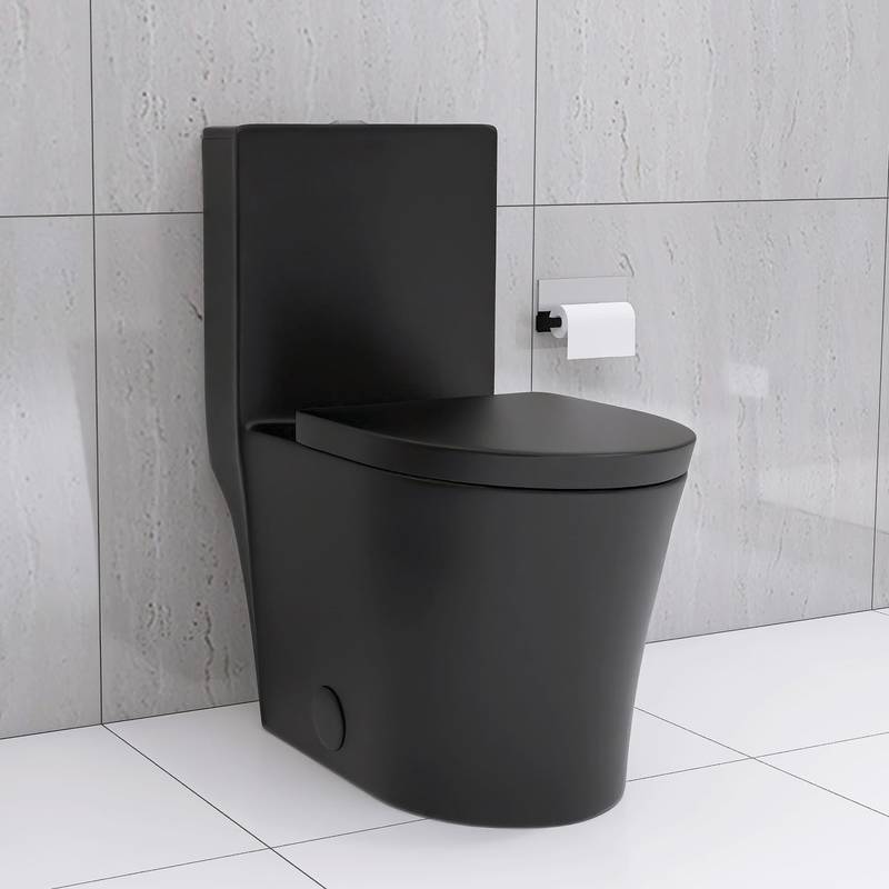 Sleek Black Eco-Friendly Toilet
