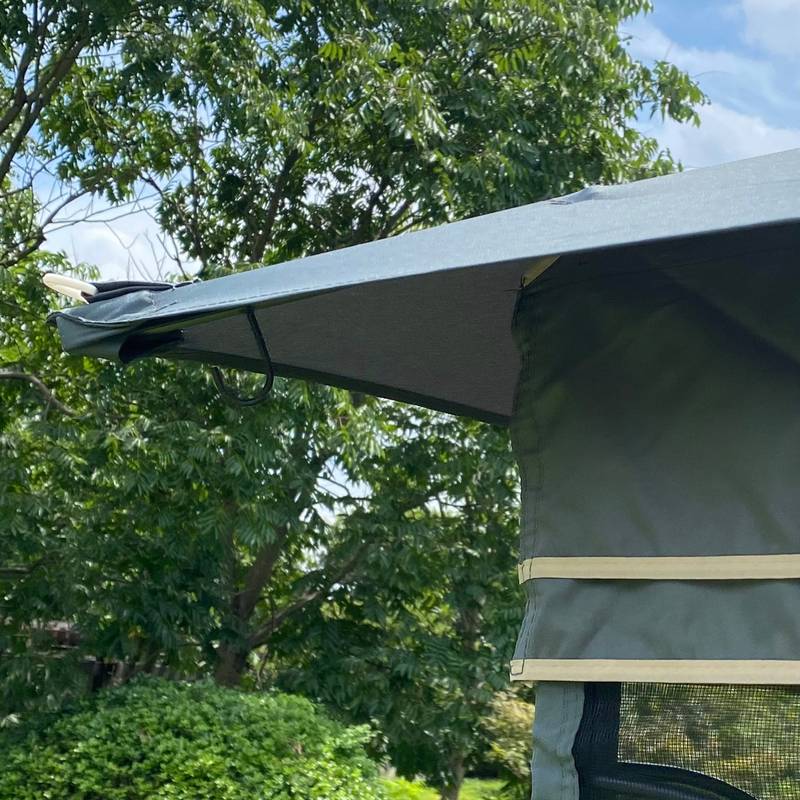 Cozy Outdoor Gazebo with Ventilated Roof & Mosquito Net