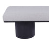 Cozy Grey Boucle Bench with Bold Black Legs