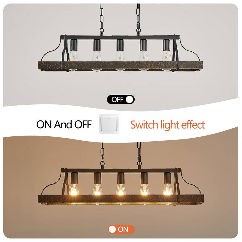 Vintage Charm Black Gold Pendant Light