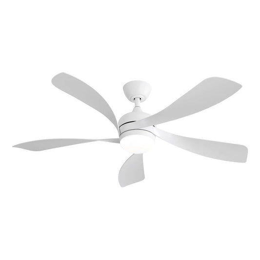 Sleek White LED Ceiling Fan with Remote Control and Reversible Blades
