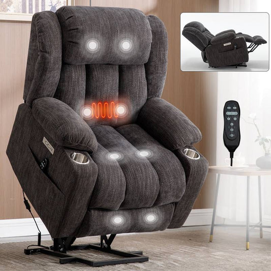 ComfortLift Recliner: Massage & Heat with USB Charging