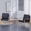 Chic Black Leather Accent Chair