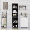 Sleek Slim Floor Cabinet with Adjustable Shelves - Black