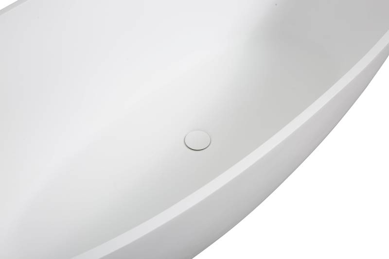 Luxury Soaking Stone Bathtub - Elegant Matte White Design