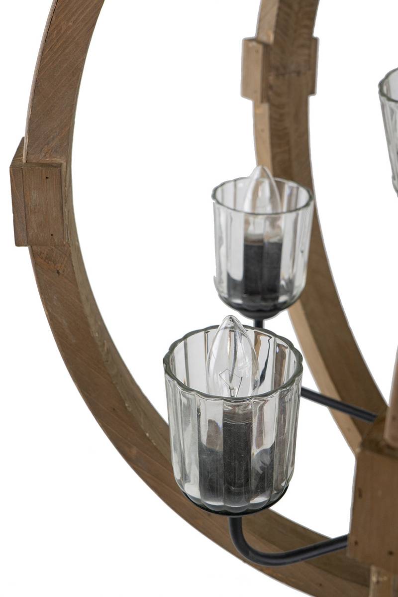 Wooden Glow Chandelier – Stylish Hanging Light for Any Space