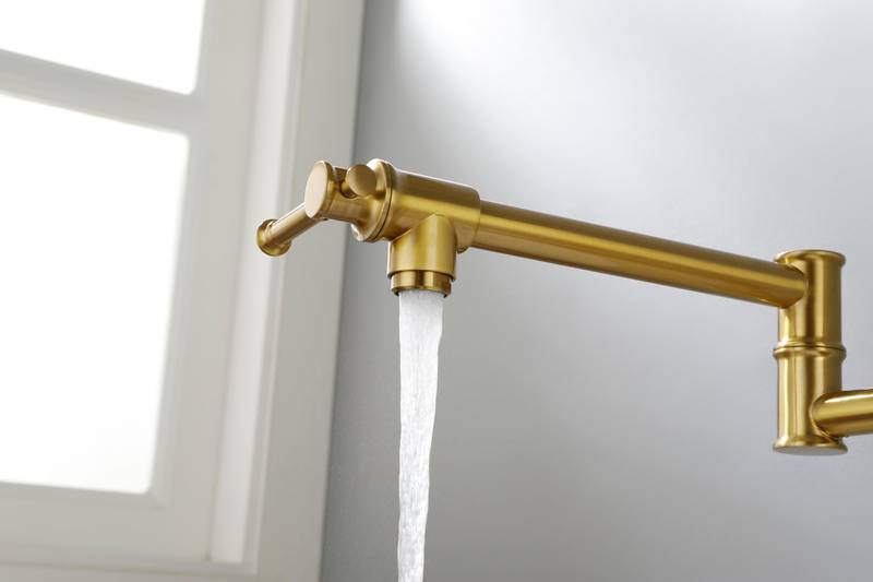 Wall-Mounted Brass Pot Filler Faucet