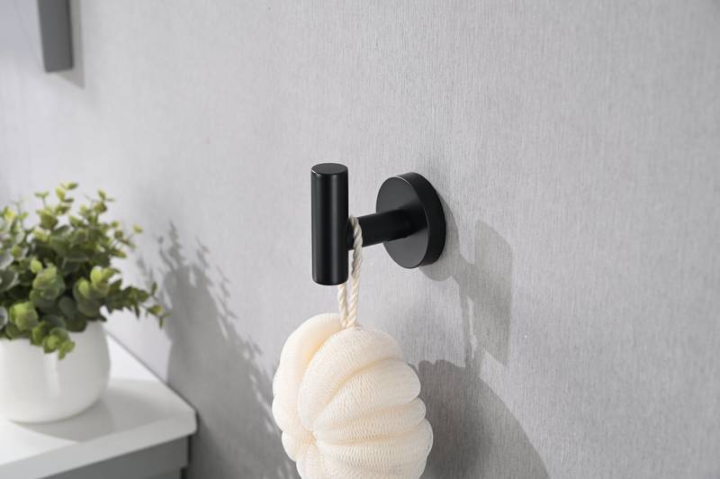 Sleek Matte Black Bathroom Hardware Set