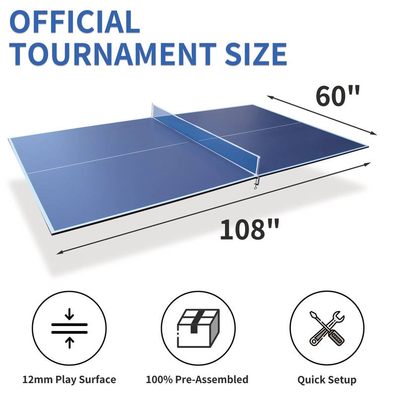 Blue Foldable Ping Pong Table Top for Indoor Fun
