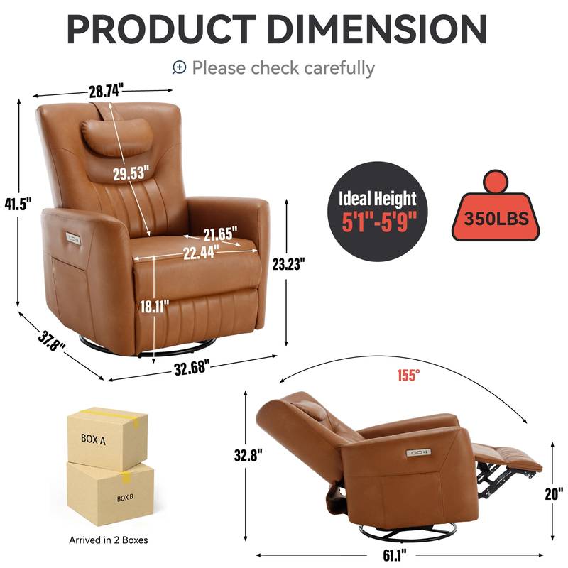 Cozy Comfort Power Recliner with Lumbar Support and USB Charging