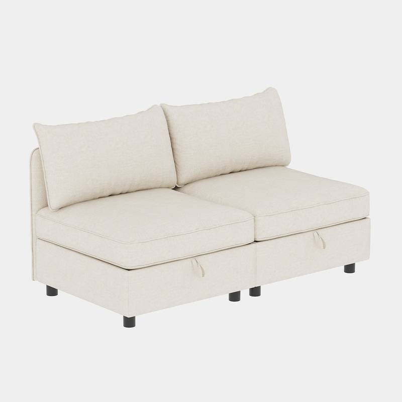 Cozy Mid-Century Loveseat with Hidden Storage