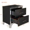 Chic Black Dresser and Nightstand Duo with Mirror Accents