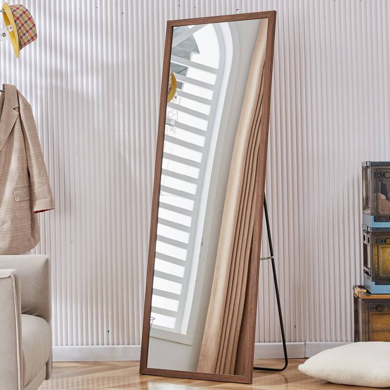 Elegant Wooden Framed Full-Length Mirror