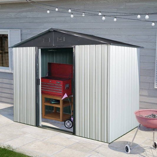 Sleek Outdoor Metal Storage Shed for Backyard Bliss