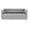 Chic Grey Twin Daybed with Storage Drawers