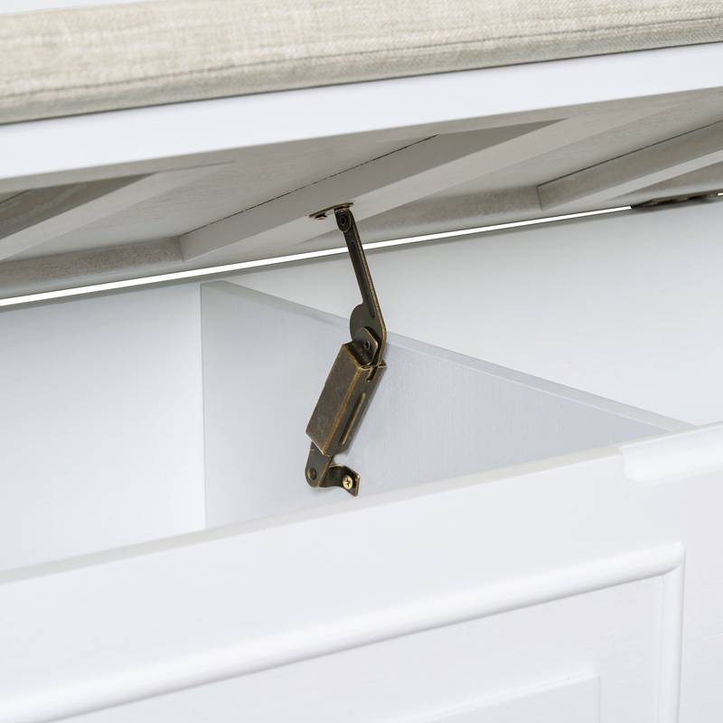 Rustic Charm Storage Bench with Safety Hinge