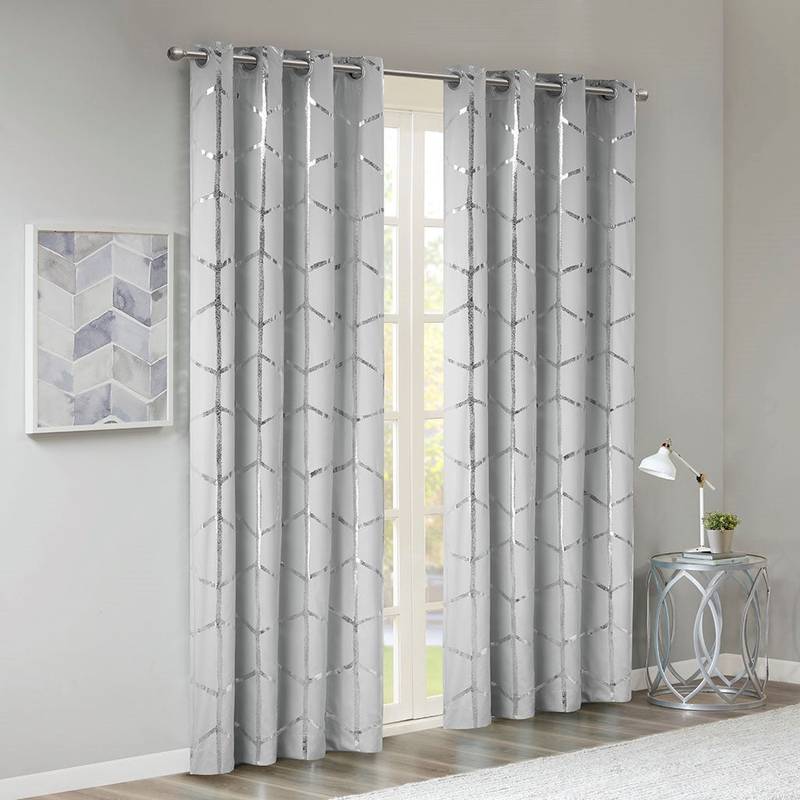 Light-Blocking Metallic Grommet Curtain Panel