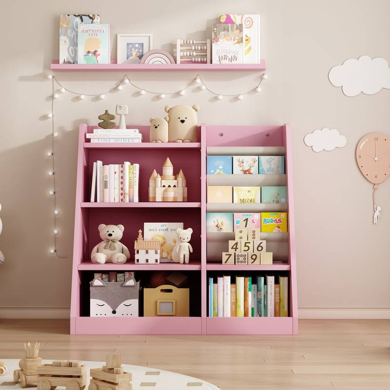 Charming Pink Toy & Book Organizer for Kids