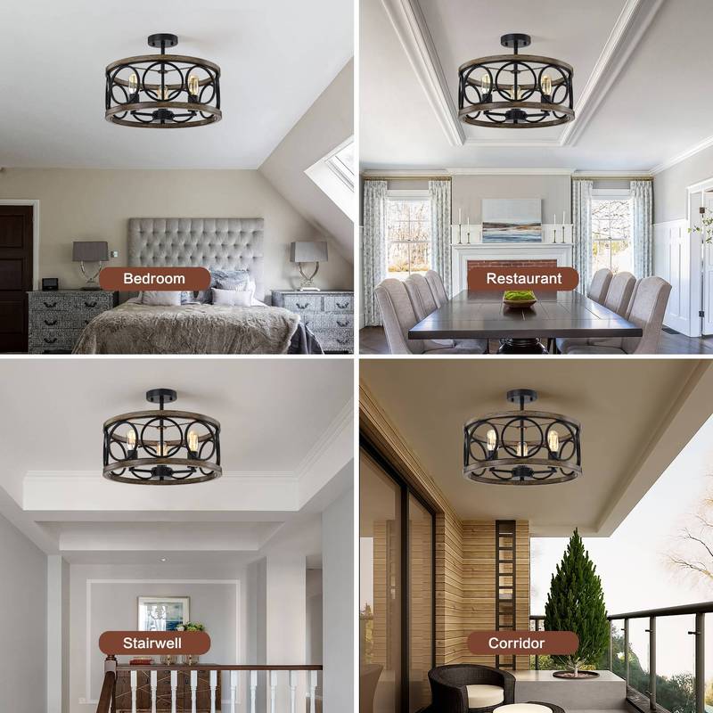Chic Farmhouse Flush Mount Chandelier