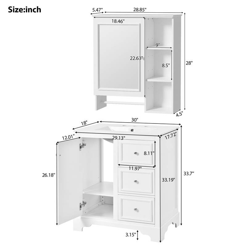 Elegant Modern Bathroom Vanity Set