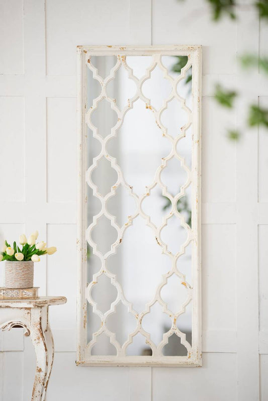 Chic Distressed White Full-Length Mirror