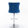 Chic Velvet Swivel Barstools - Set of Two in Blue