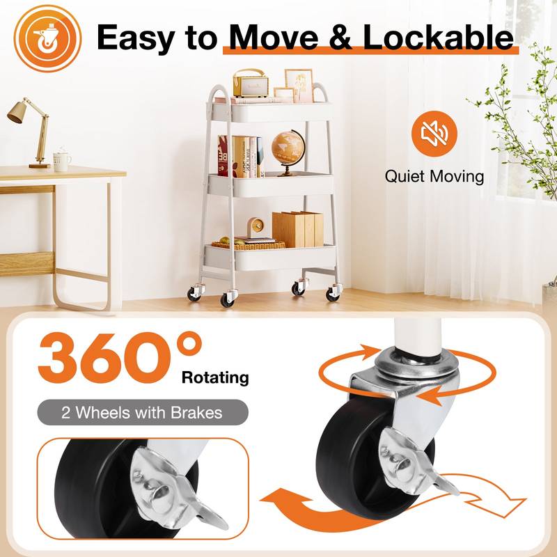 Versatile Rolling Cart: Your Go-To Metal Organizer for Home and Office