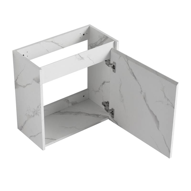 Chic Wall-Mounted Bathroom Vanity with Resin Sink & Quiet-Close Door