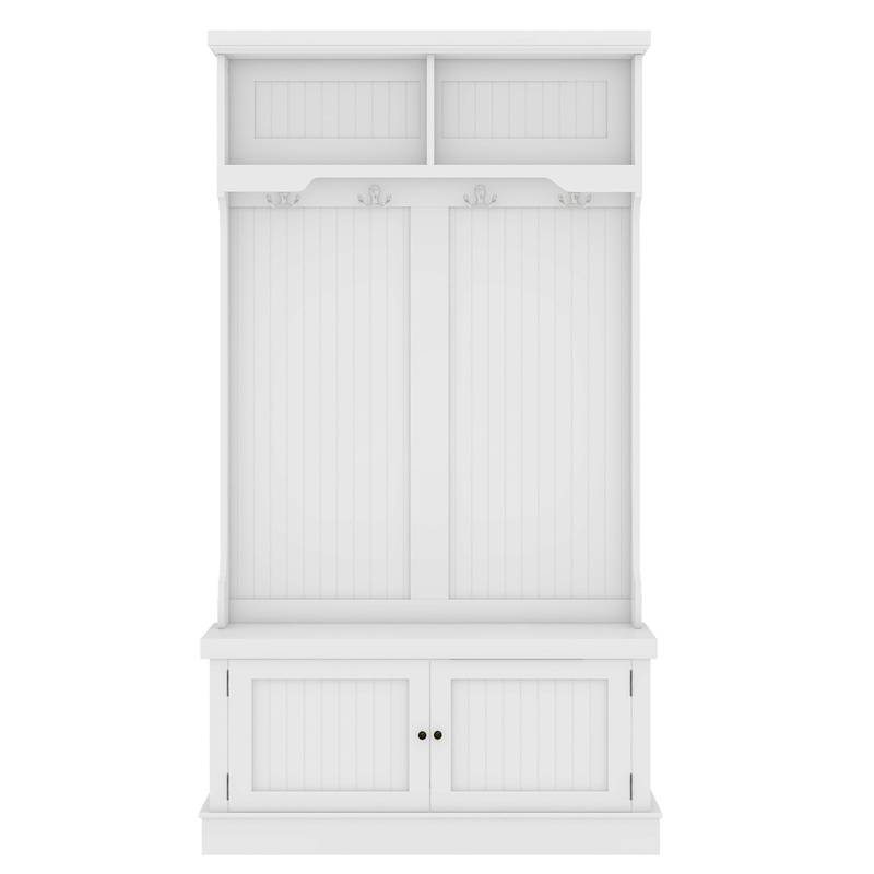 Stylish Entryway Organizer with Shoe Storage and Coat Hooks