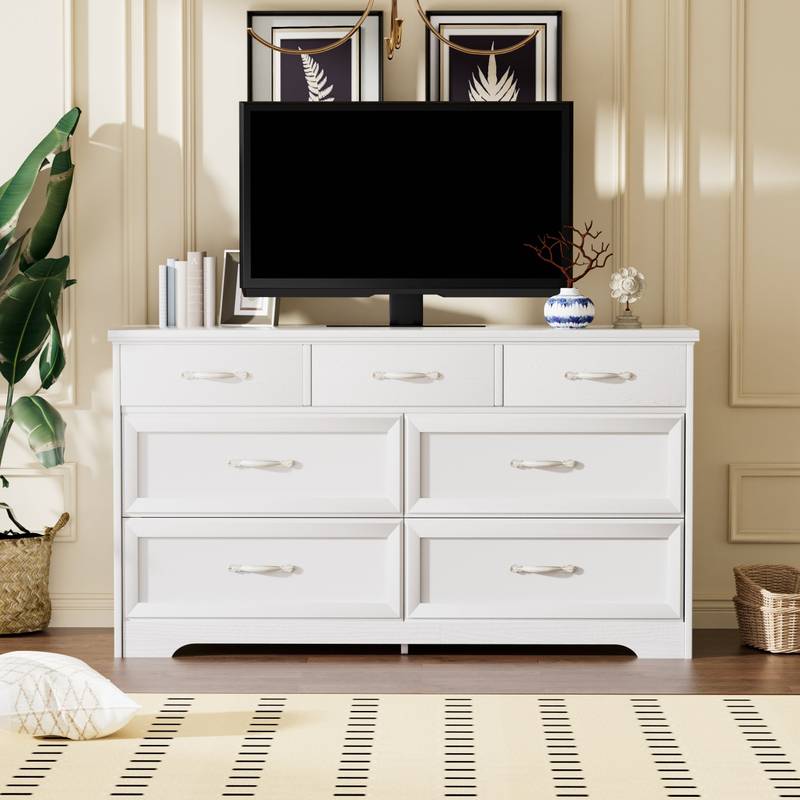 Sleek White 3-Drawer Dresser - Stylish Storage for Any Room
