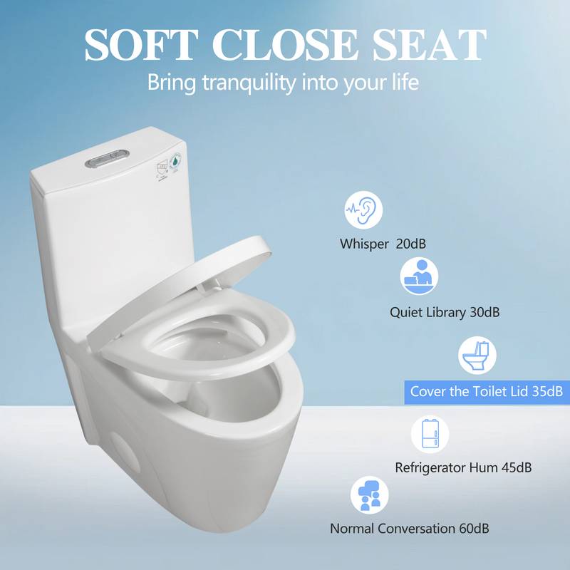 Eco-Friendly Comfort Height Toilet with Soft Close Seat – Glossy White
